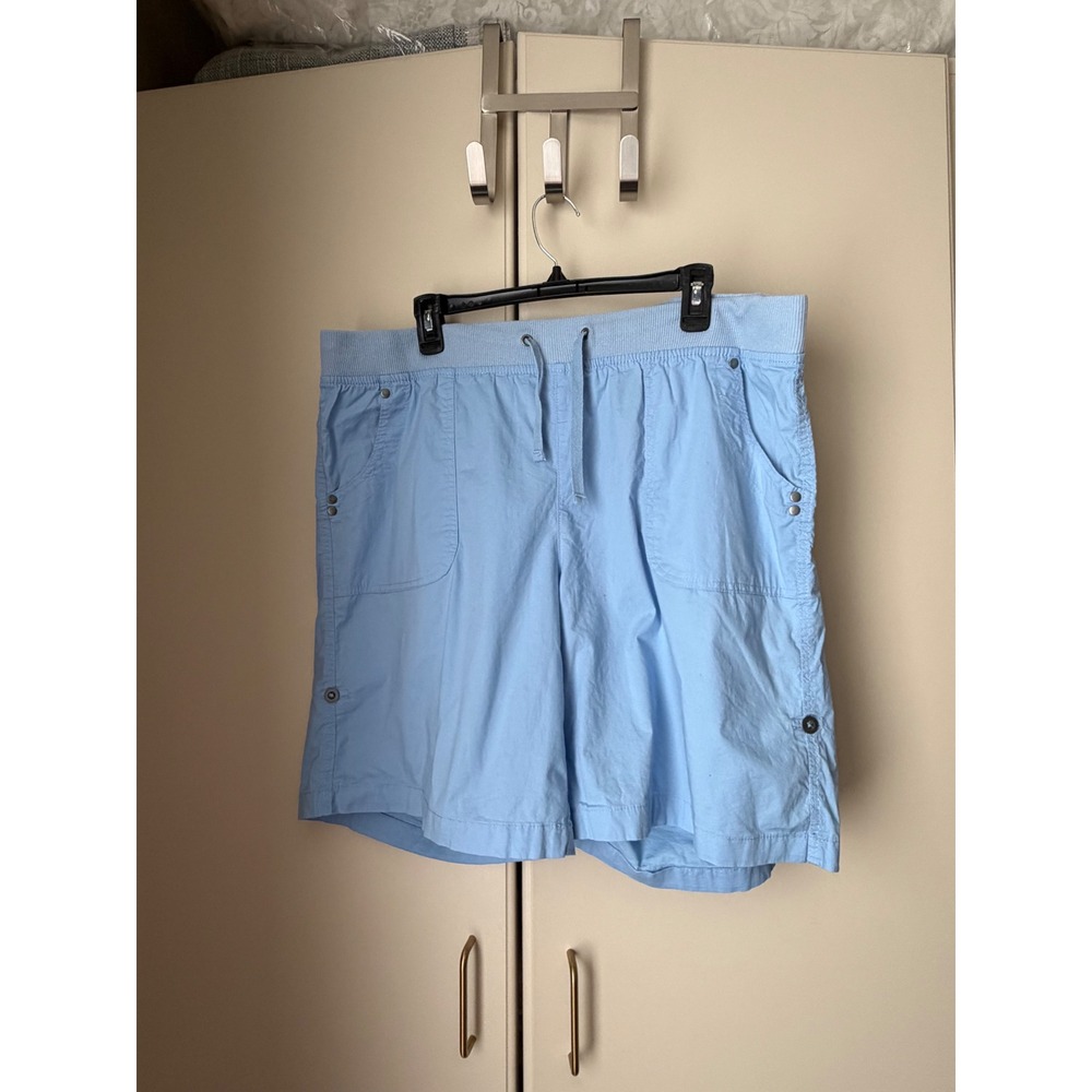 Dash Womens XL Light Blue Cotton Blend Cargo Shorts